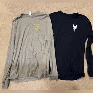 Nine Line Men's Long Sleeve Tees - Black and Tan -lot sold together